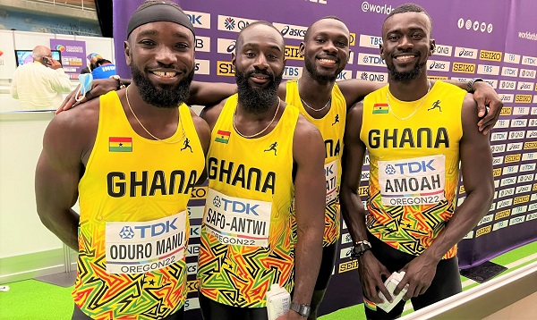 Joseph Oduro Manu (left) was part of Ghana's team which placed fifth in the 4x100m final at the World Championships Joseph Oduro Manu (left) was part of Ghana's team which placed fifth in the 4x100m final at the World Championships
